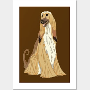 Afghan hound, cute dog handdrawn design Posters and Art